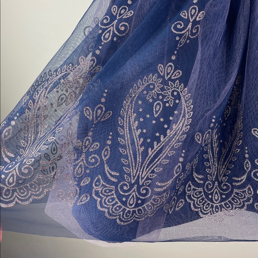 Blueberi Boulevard Blue Velvet Dress Sparkle Skirt - Picture 6 of 11